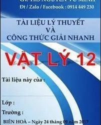 Tài Liệu Lý Thuyết Và Công Thức Giải Nhanh Vật Lý 12 pdf